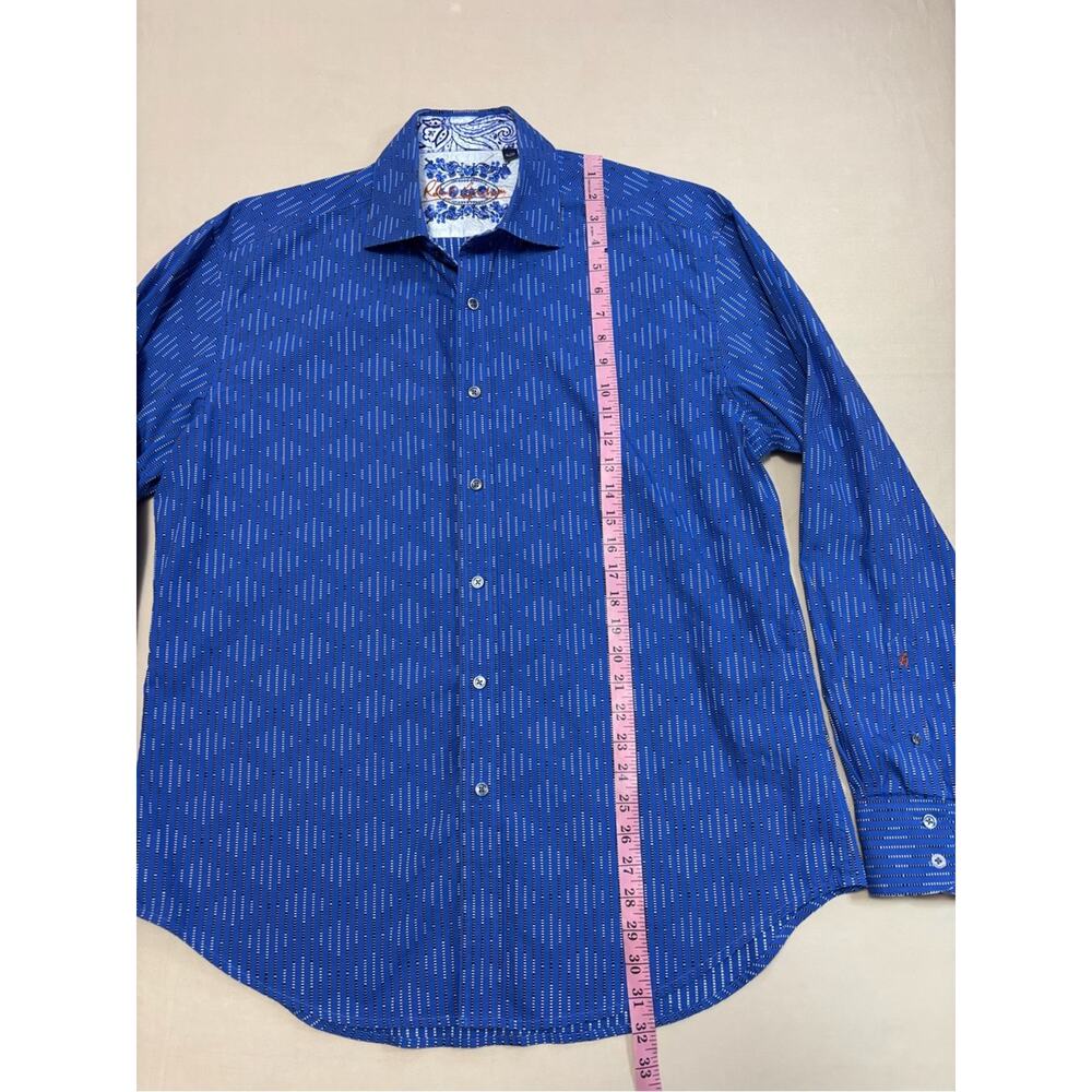 Robert Graham Royal Blue Long Sleeve Shirt w/ Diamond Pattern Men's Size XL - Picture 2 of 6